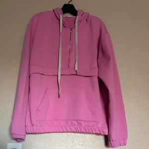 POL BUBBLEGUM PINK HOODED SWEATSHIRT